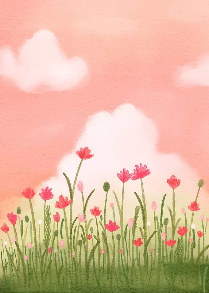 Watercolor Flower Fields