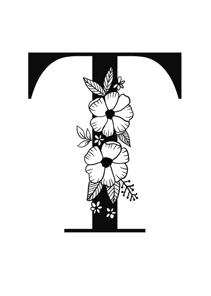 Letter T floral