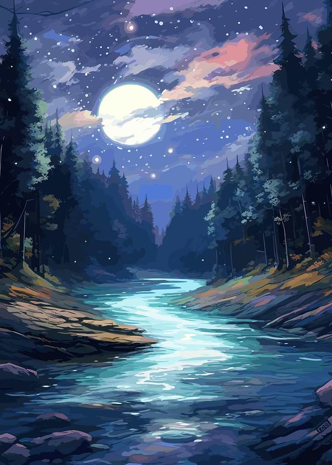 galaxy night forest
