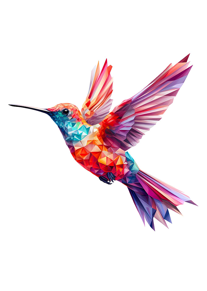 Hummingbird Colorful Face