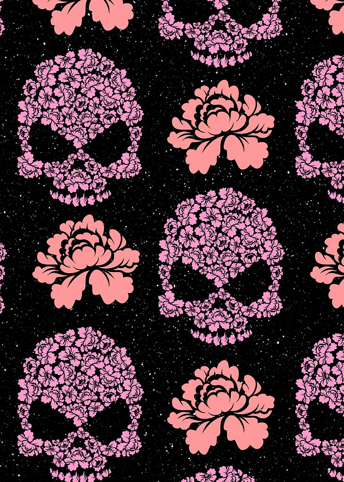 Skull And Flower Pattern