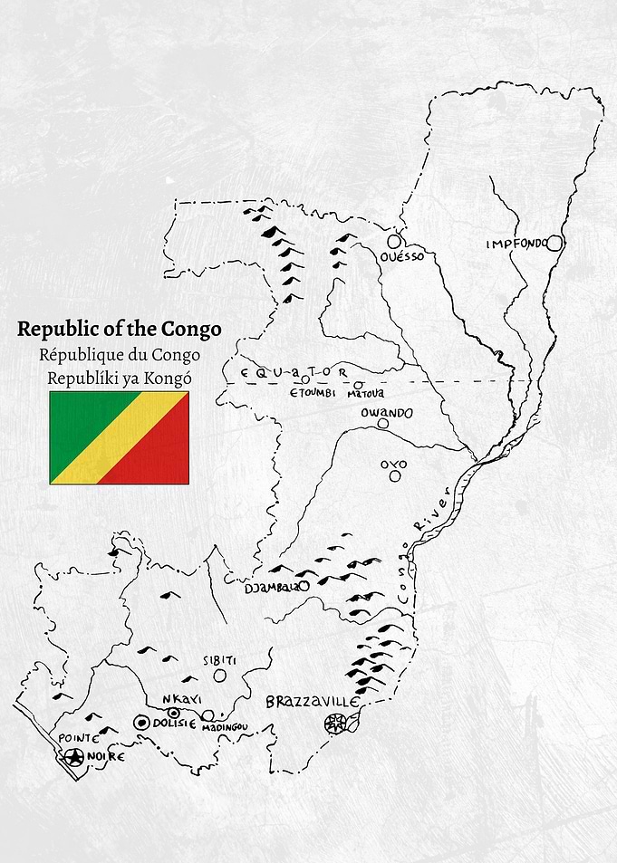 Handdrawn Congo Map