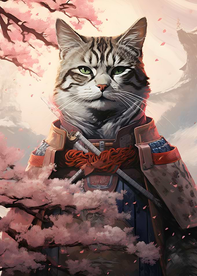 Pink Cat Samurai