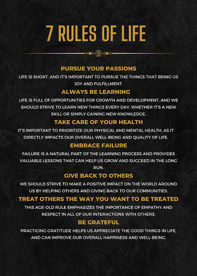 7 rules of life wisdom