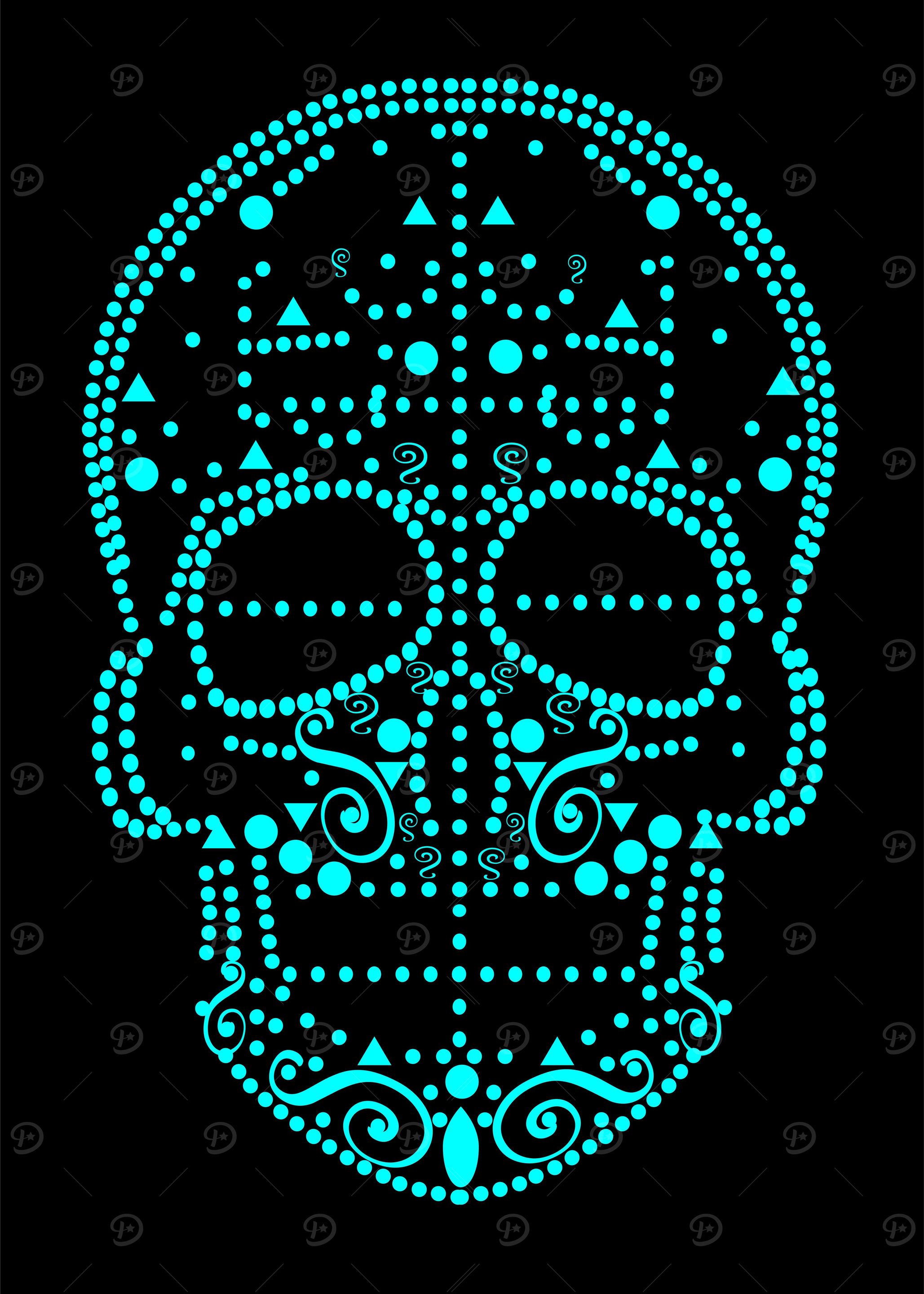 Neon skull for fashion des