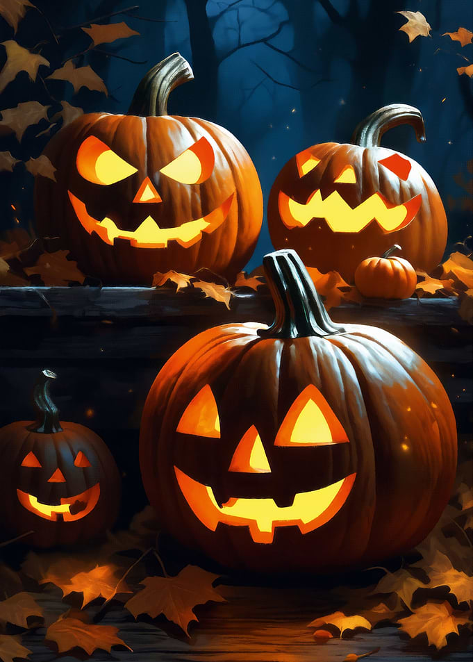 Spooky Halloween pumpkins