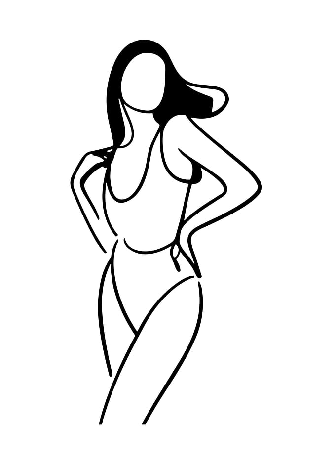 One Line Art Woman