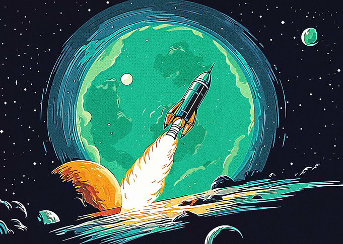Rocket heads for galaxy