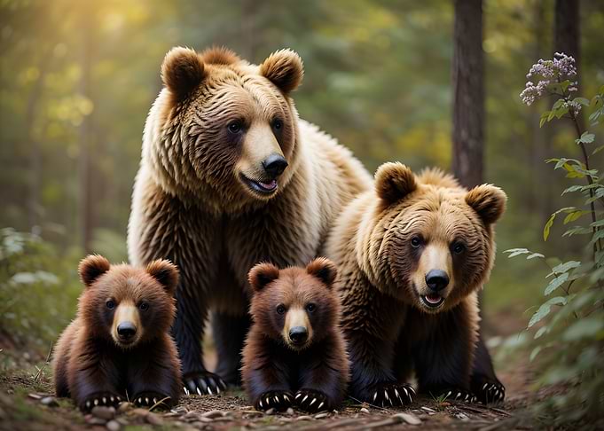 Baby bear abd mother