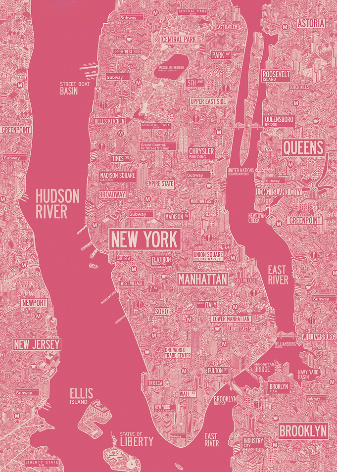 New York map poster print