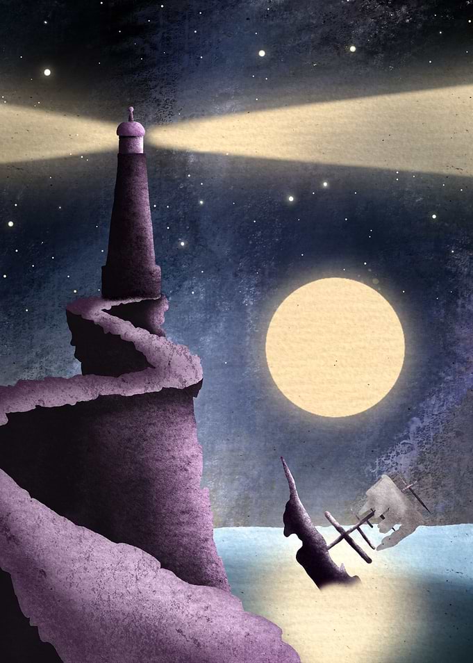 lighthouse and sea