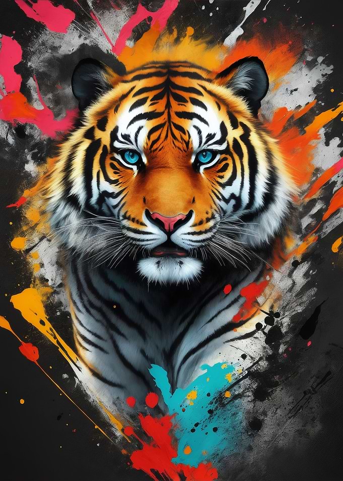 Painting tiger abstract