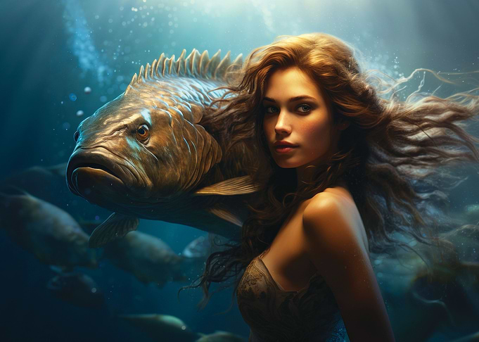 Girl and Fish Aquarium