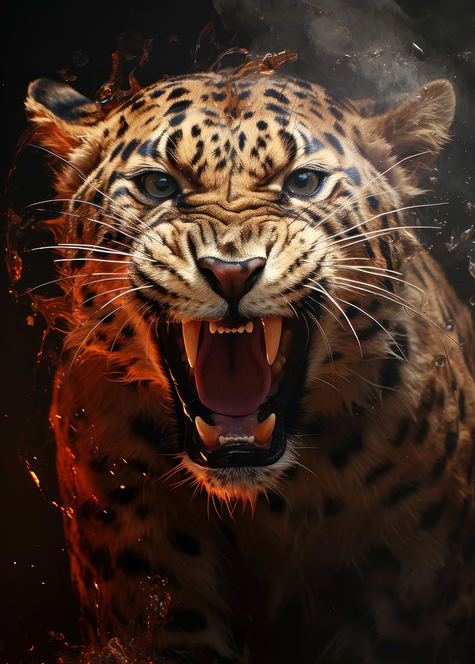 Angry leopard