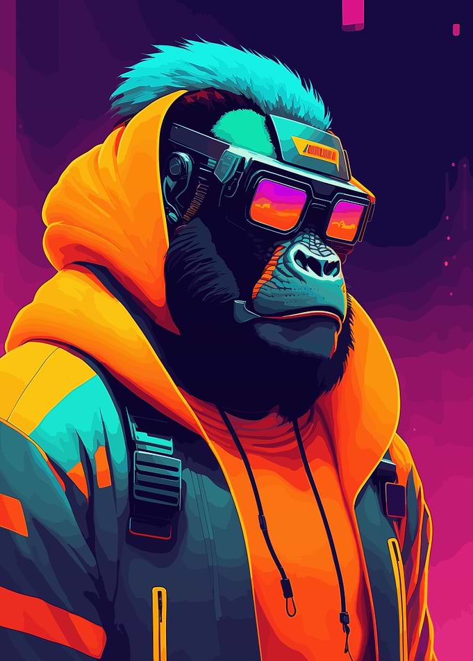 Gorilla wearing clothes