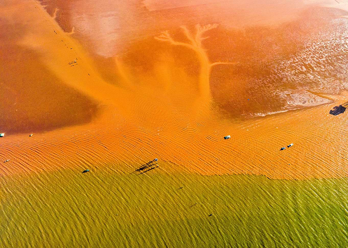 Colorful Coastal waters