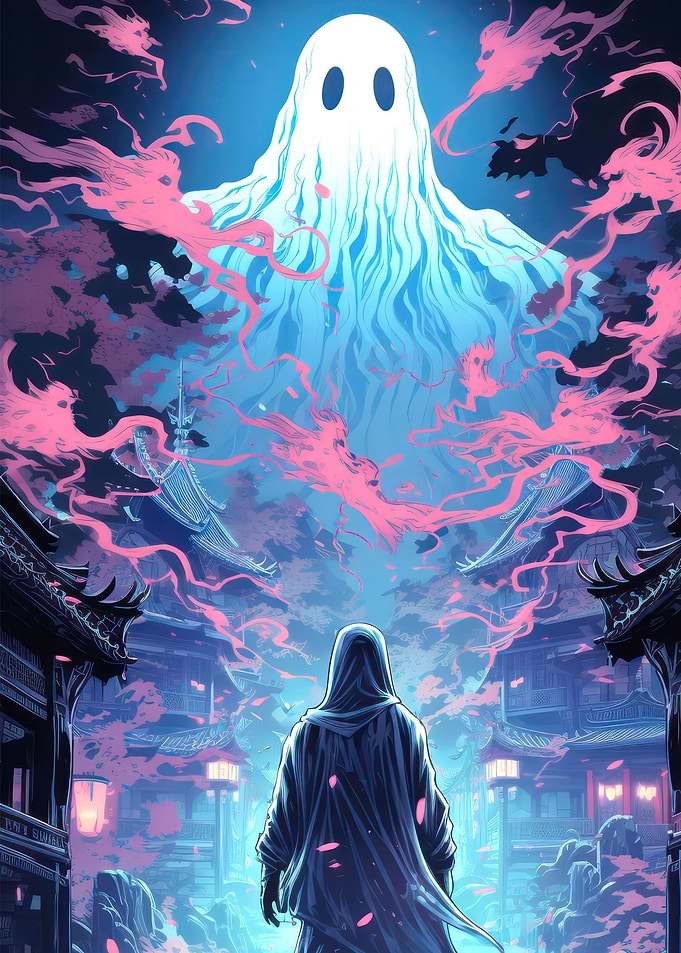 Anime Neon Halloween Ghost