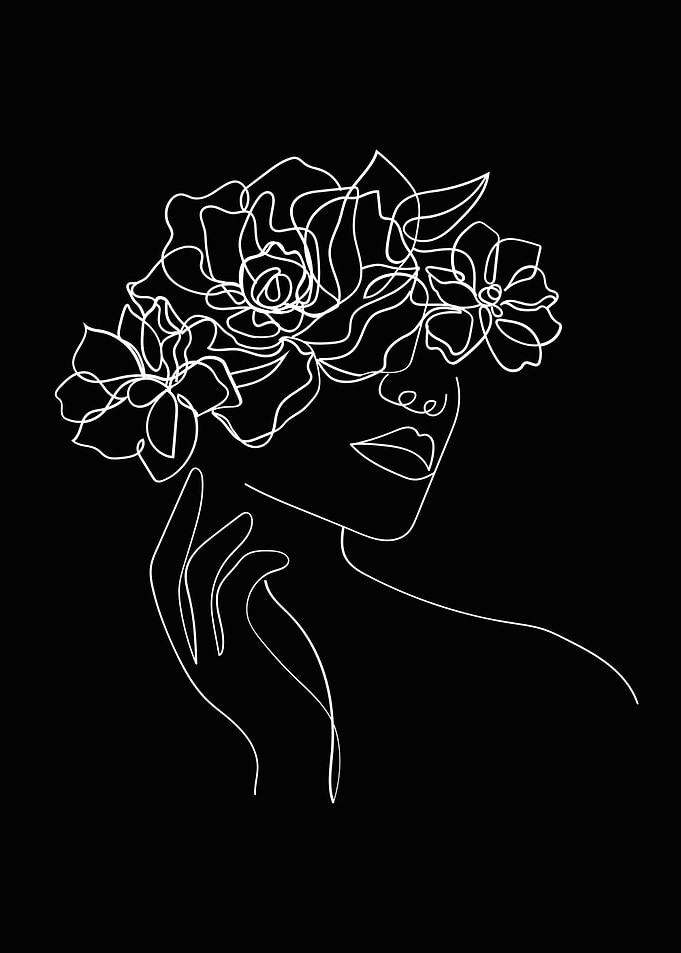 A girl one line art