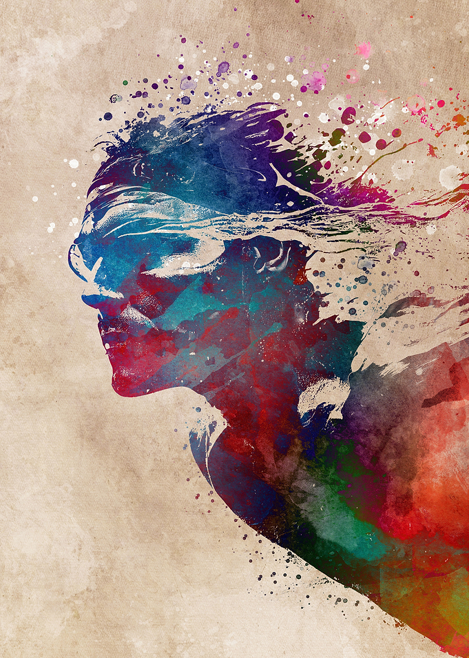 Swimmer sport art