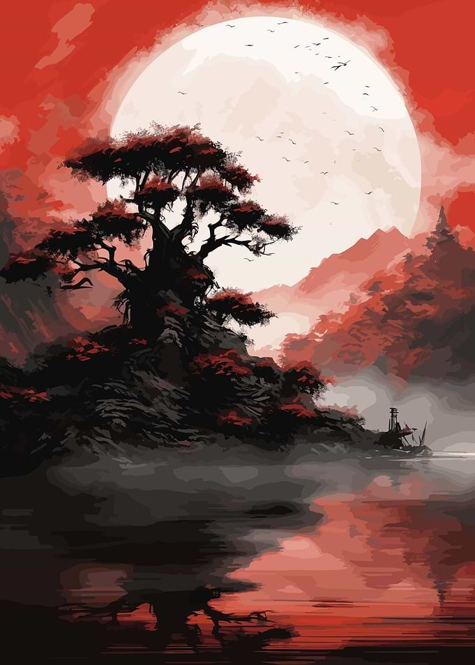 Moon Japanese Landscape
