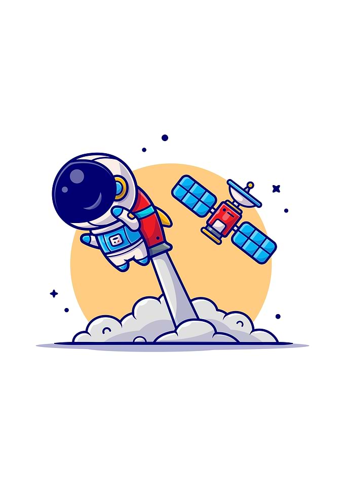 Cute Astronaut Flying