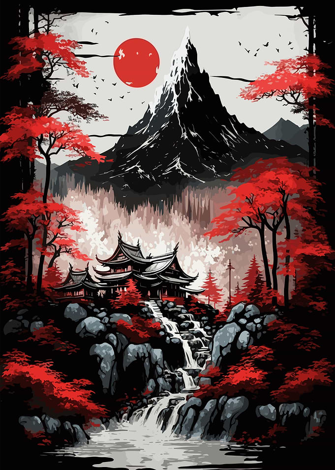 Hidden Monastery Sumi Art