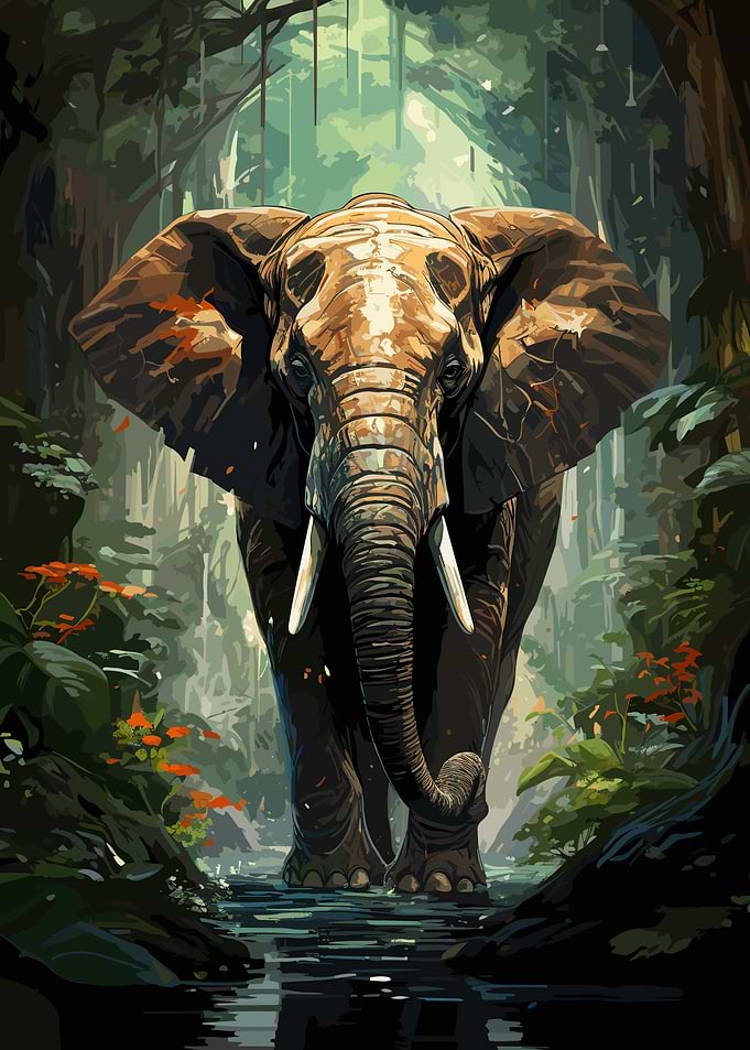 Elephant in the jungle