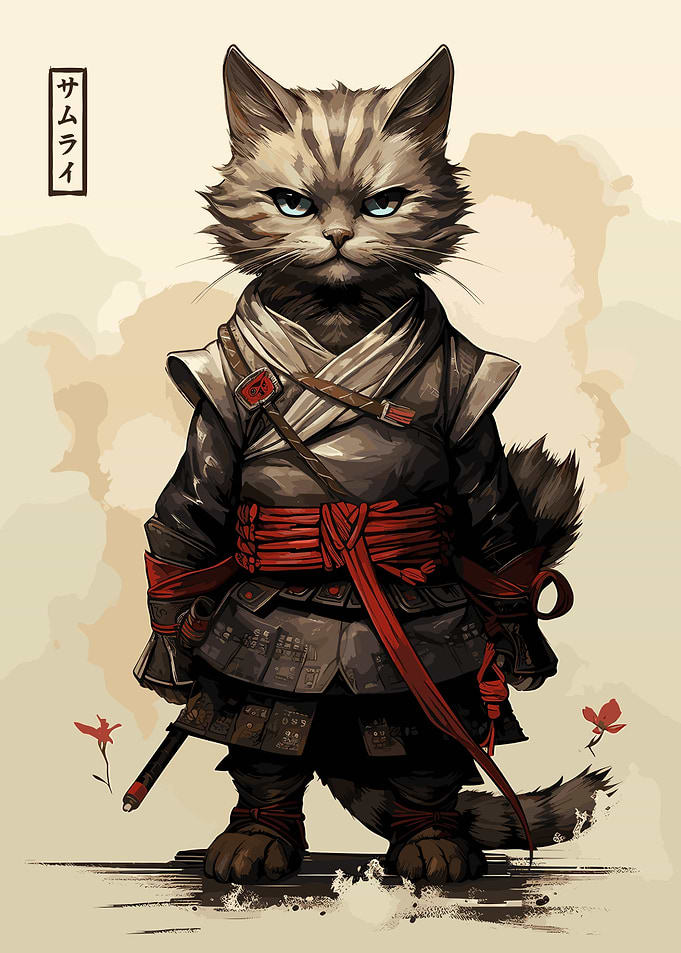 Japanese Samurai Cat