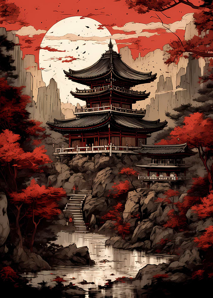 Red night in Japan