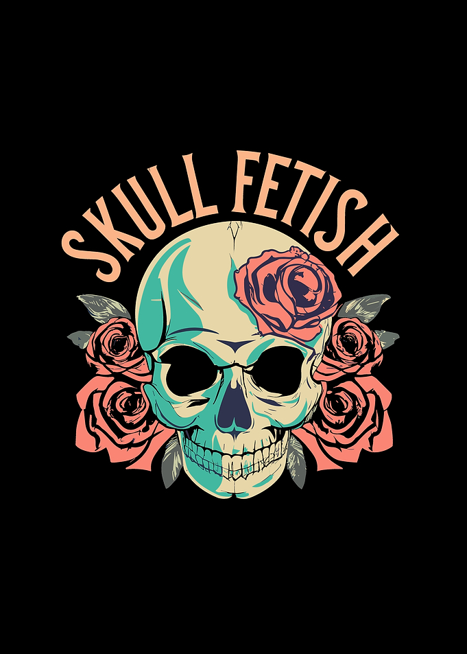 Skull and roses
