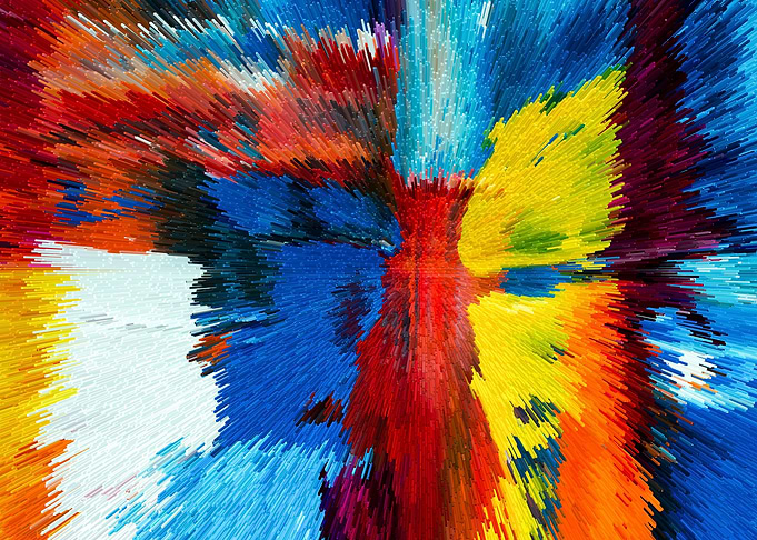 Abstract Extruded Painting