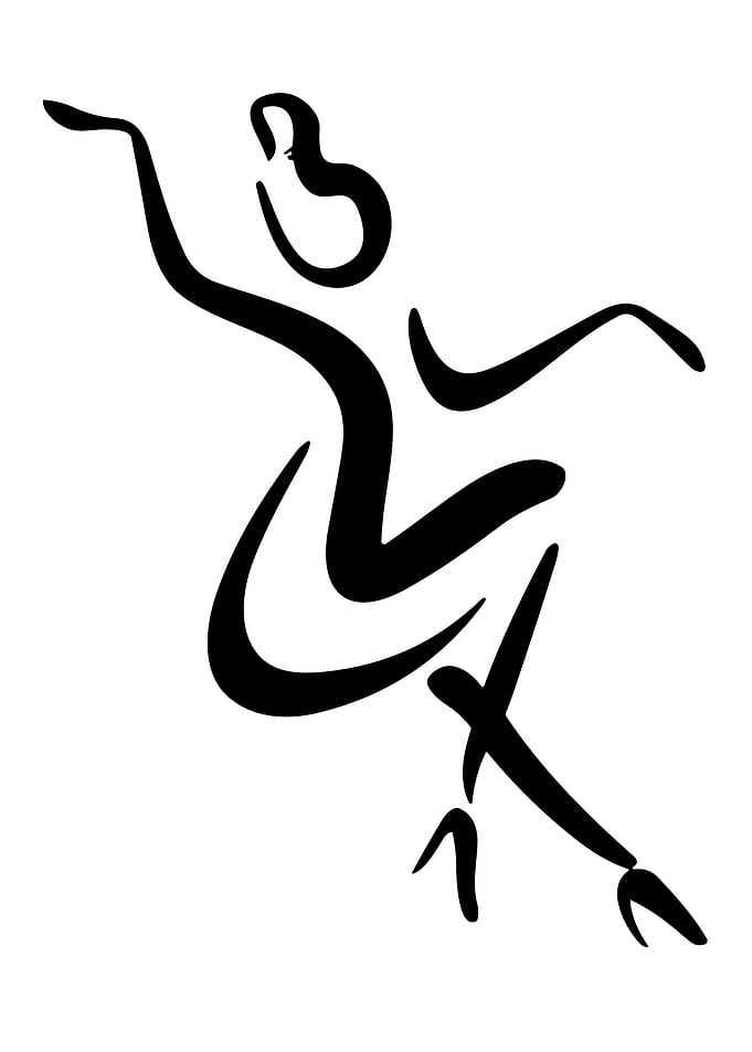 One Line Art Woman Dancing