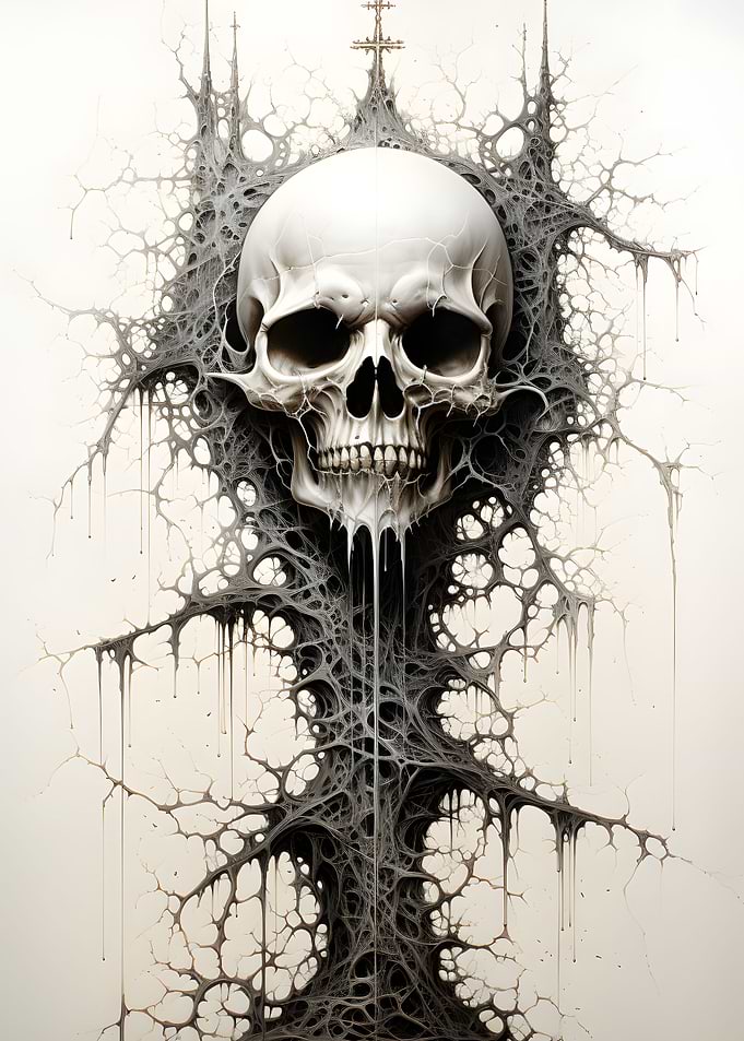 Abstract fractal skull