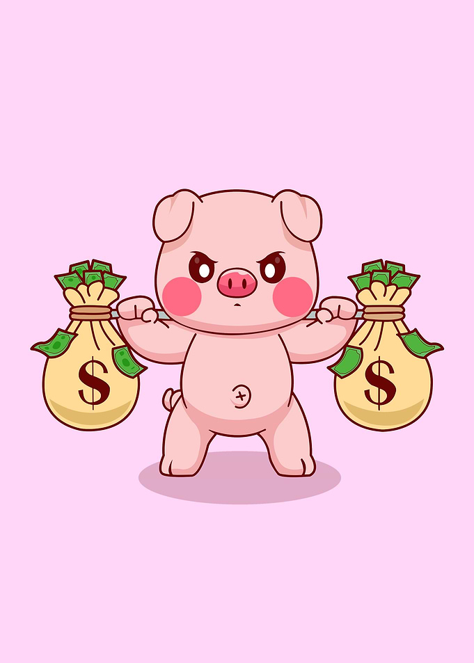 pig money cute animal