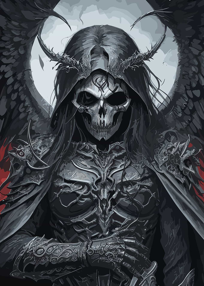 evil skull in the darkness