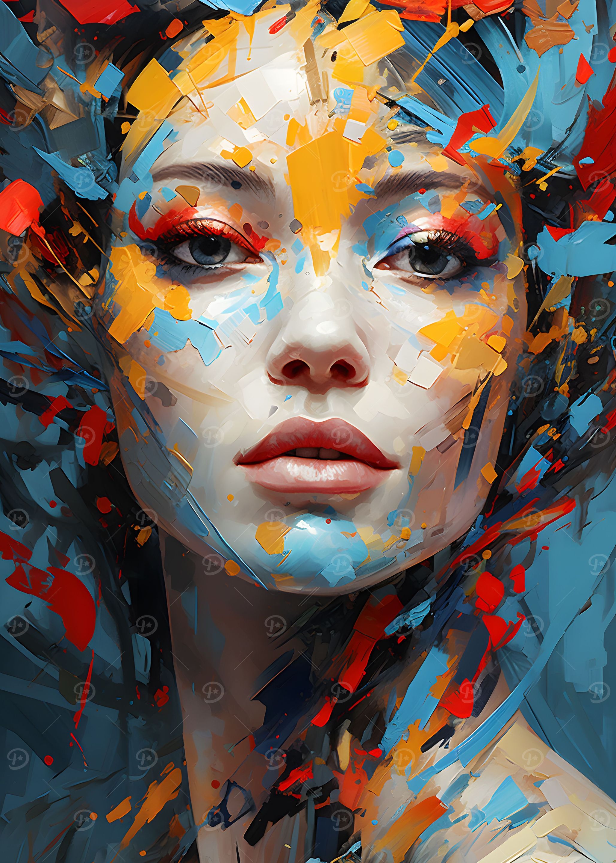 A woman in oil painting