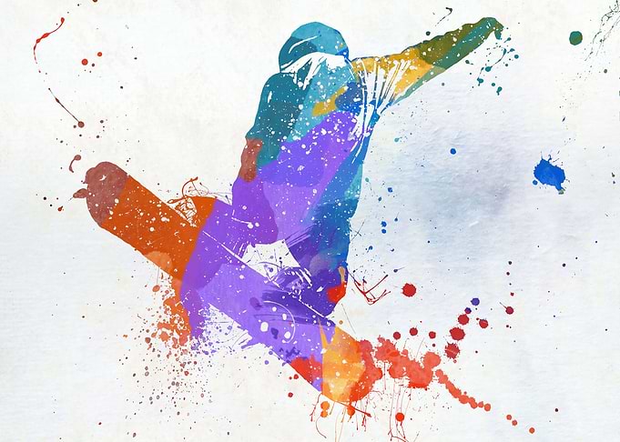 Snowboarder Color Splash