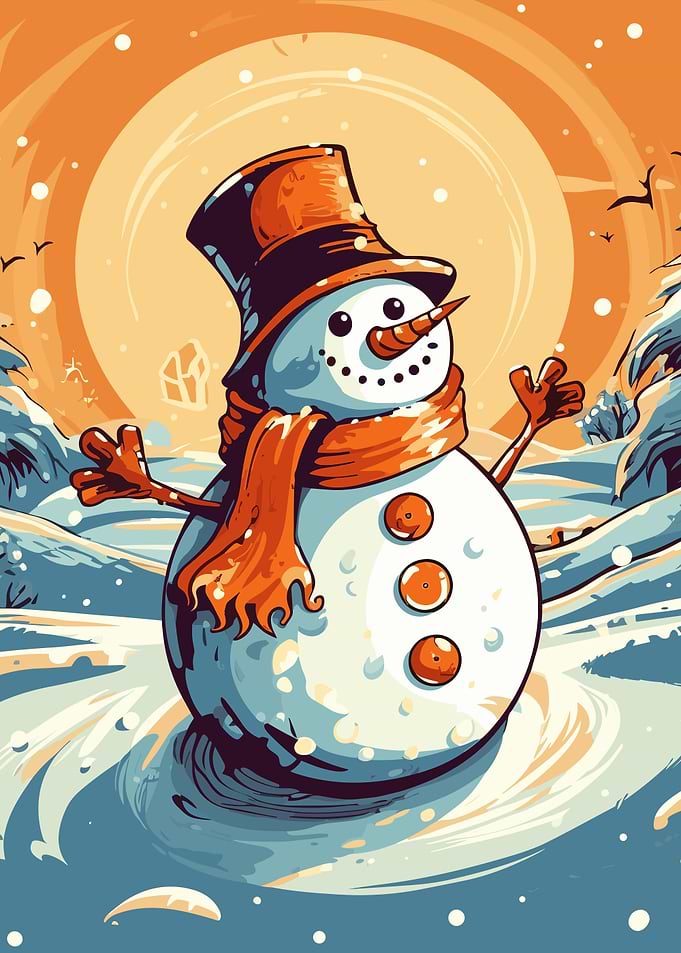 Snowman winter christmas
