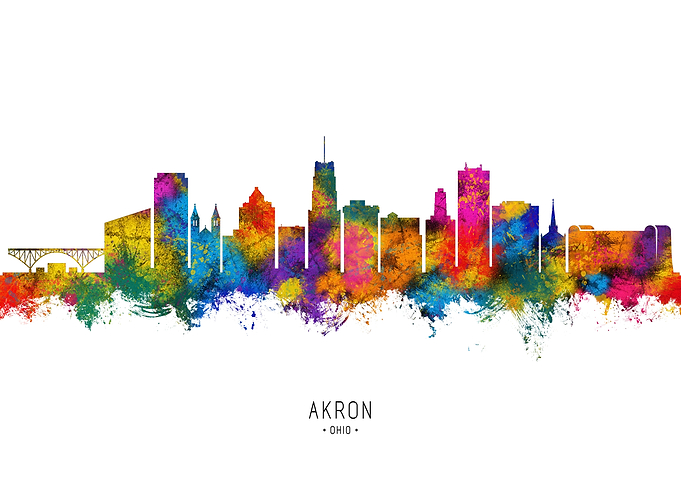 Akron Ohio Skyline