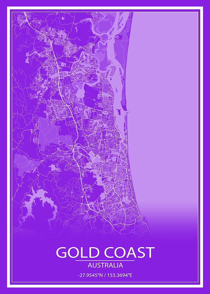 Gold Coast PurpleWhite Map