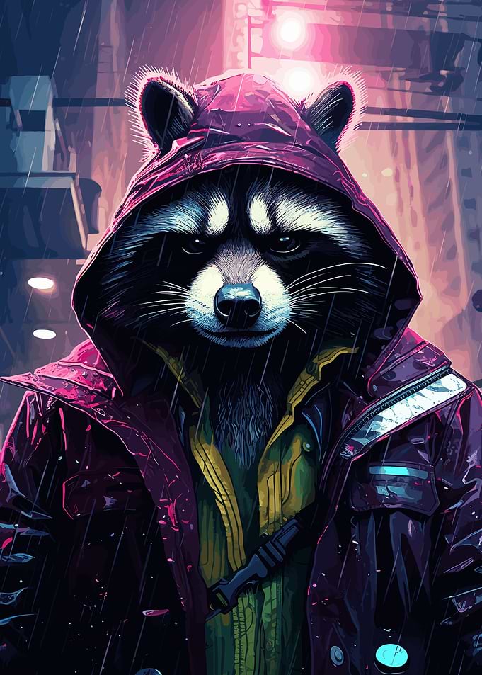 Cool Miami Racoon