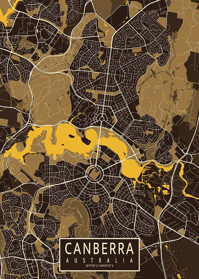 Canberra City Map Pastel