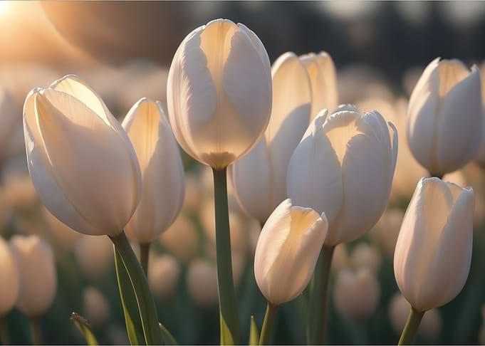 Sunrise white tulips