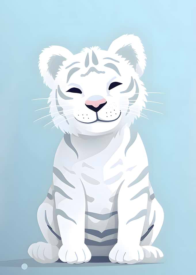 Adorable White Tiger