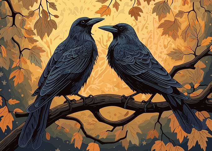 Two black ravens
