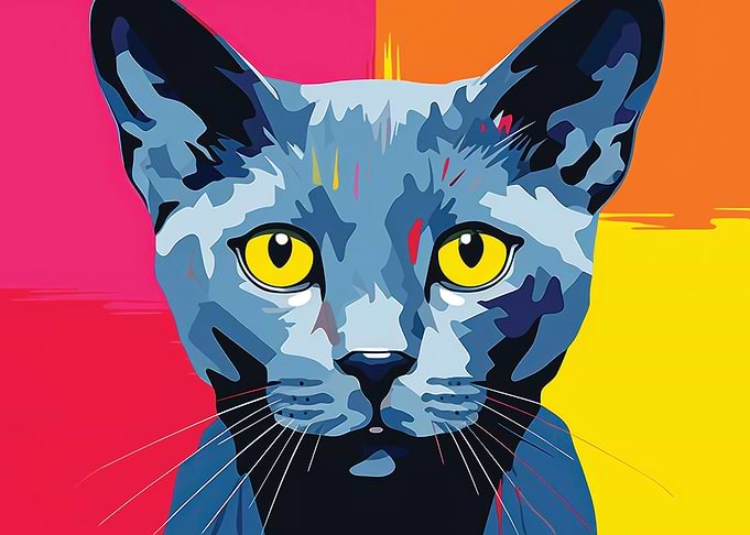 Korat cat art mammal
