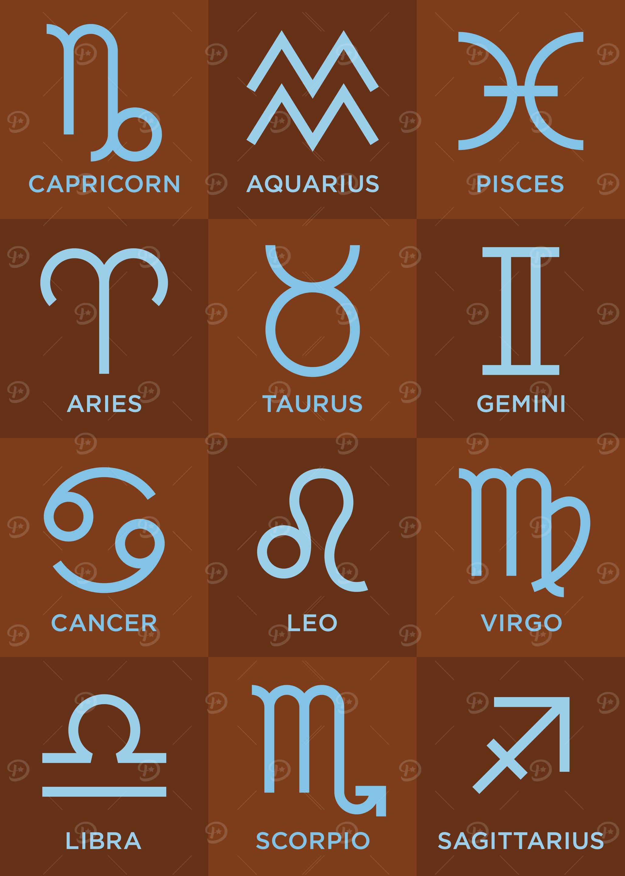 Zodiac Signs Abstract Pop