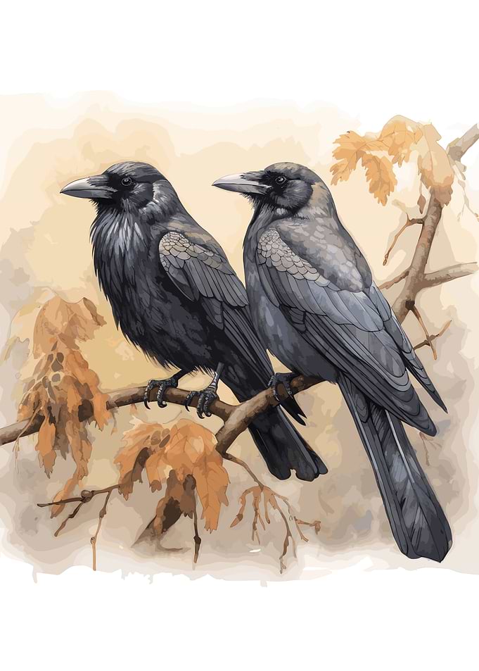 Two black ravens