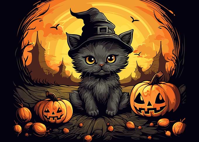 Cute Halloween Cat