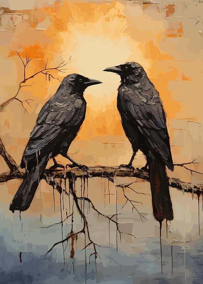 Two black ravens